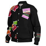 Dope Blacc Gummies Baseball Jacket - AOP