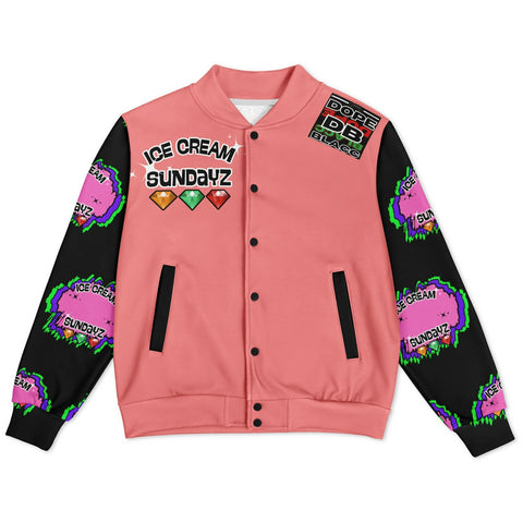 BLACC DOPE "Ice-cream Sundayz" Baseball Jacket - AOP