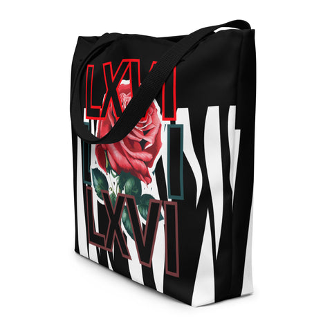 LXVI Stamp All-Over Print Large Tote Bag
