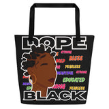 LXVI Dope Black 1 All-Over Print Large Tote Bag