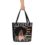 LXVI Dope Black 2 All-Over Print Large Tote Bag