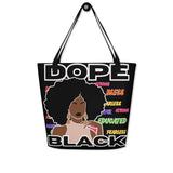 LXVI Dope Black 2 All-Over Print Large Tote Bag