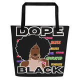 LXVI Dope Black 2 All-Over Print Large Tote Bag
