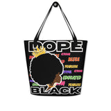 LXVI Dope Black 3 All-Over Print Large Tote Bag
