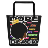 LXVI Dope Black 3 All-Over Print Large Tote Bag