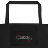 LXVI Dope Black 3 All-Over Print Large Tote Bag