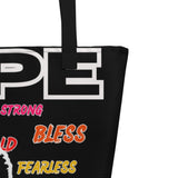 LXVI Dope Black 3 All-Over Print Large Tote Bag