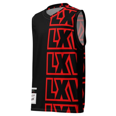 LXVI Stack Recycled unisex basketball jersey (Red)