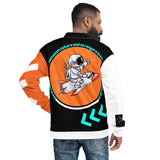 LXVI Visitor Unisex Bomber Jacket(Orange/Teal/white)