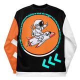 LXVI Visitor Unisex Bomber Jacket(Orange/Teal/white)