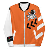 LXVI Visitor Unisex Bomber Jacket(Orange/Teal/white)