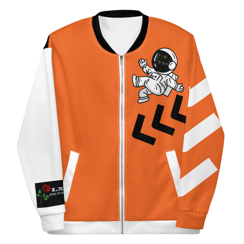 LXVI Visitor Unisex Bomber Jacket(Orange/Teal/white)