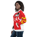 LXVI Visitor Unisex Bomber Jacket(Yellow/Red)