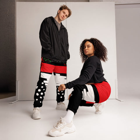 LXVI Jungle Print Unisex track pants(Red/Black)