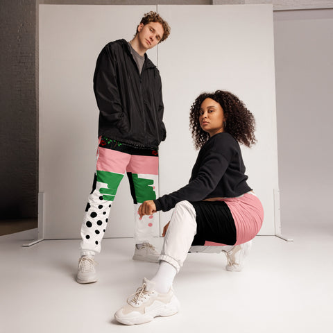 LXVI Jungle Print Unisex track pants(Cotton-Candy/Apple)