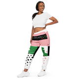 LXVI Jungle Print Unisex track pants(Cotton-Candy/Apple)