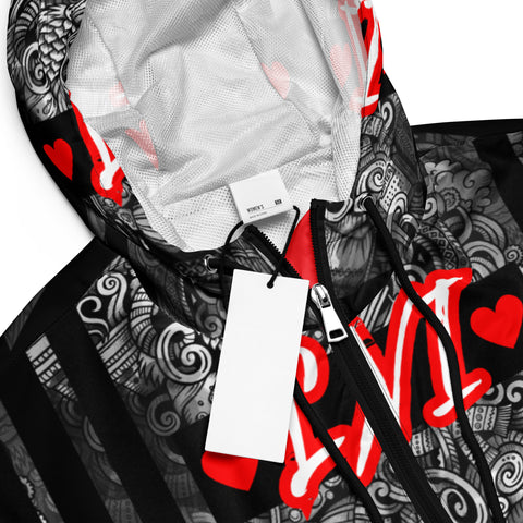 LXVI Graphix Women’s cropped windbreaker(Red)