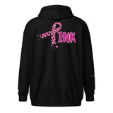 LXVI Pink heavy blend zip hoodie**Breast Cancer Awareness