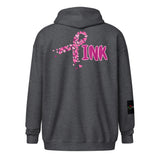 LXVI Pink heavy blend zip hoodie**Breast Cancer Awareness