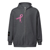 LXVI Pink heavy blend zip hoodie**Breast Cancer Awareness