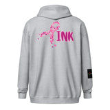 LXVI Pink heavy blend zip hoodie**Breast Cancer Awareness