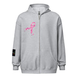 LXVI Pink heavy blend zip hoodie**Breast Cancer Awareness