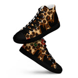 LXVI Cheetah Rose Women’s high top canvas shoes