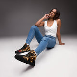 LXVI Cheetah Rose Women’s high top canvas shoes