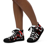 LXVI Logo Red Women’s high top canvas shoes