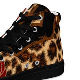 LXVI Cheetah Rose Women’s high top canvas shoes