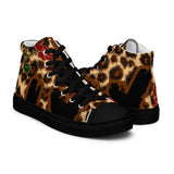 LXVI Cheetah Rose Women’s high top canvas shoes