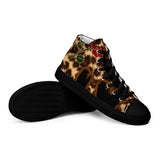 LXVI Cheetah Rose Women’s high top canvas shoes
