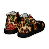 LXVI Cheetah Rose Women’s high top canvas shoes