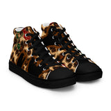 LXVI Cheetah Rose Women’s high top canvas shoes