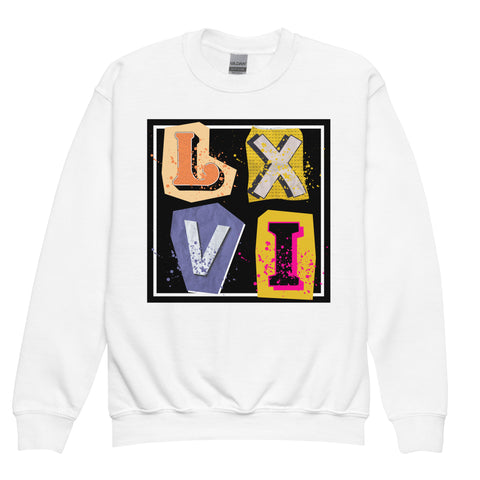 LXVI Cut-Out Logo Youth crewneck sweatshirt