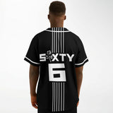LXVI Strip Baseball Jersey (Black N White)