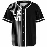 LXVI Strip Baseball Jersey (Black N White)