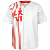 LXVI Strip Baseball Jersey (Red N White)