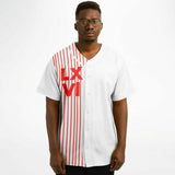 LXVI Strip Baseball Jersey (Red N White)