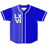 LXVI Strip Baseball Jersey (Blue -White-Black)