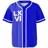 LXVI Strip Baseball Jersey (Blue -White-Black)