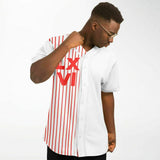 LXVI Strip Baseball Jersey (Red N White)