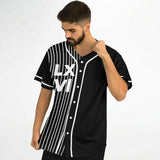 LXVI Strip Baseball Jersey (Black N White)