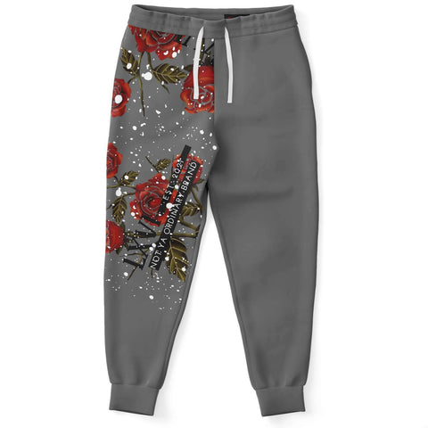 Rose splash joggers (grey)