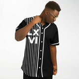 LXVI Strip Baseball Jersey (Black N White)