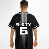 LXVI Strip Baseball Jersey (Black N White)