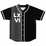 LXVI Strip Baseball Jersey (Black N White)
