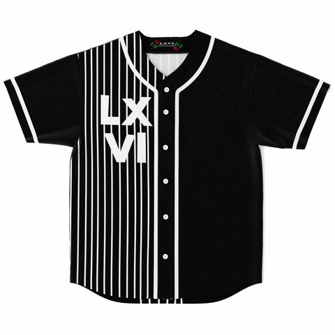 LXVI Strip Baseball Jersey (Black N White)